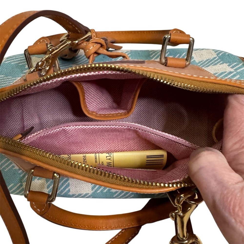 Vintage Dooney & Bourke Mini Domed Tassel Satchel Gingham 9.5”W x 6.5”H X 5”D - Picture 14 of 15